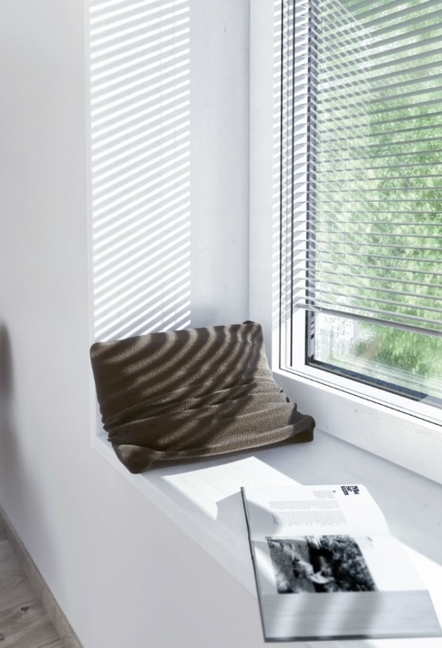 HV 450 новое дерево-алюминиевое окно со встроенными жалюзи от компании Интернорм